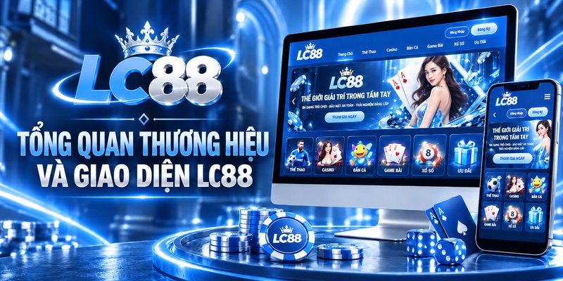 Giao diện trang chủ LC88 và hệ thống danh mục giải trí trực tuyến